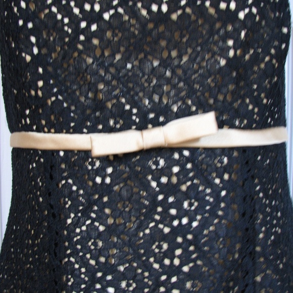 Betsy Adam Dress Black Lace Overlay Gold Petite Women's 12P Party Dress - Picture 4 of 9